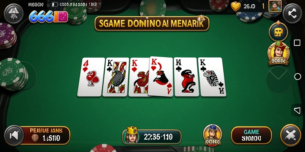 Tampilan screenshot permainan Domino dengan gameplay seru dan interaksi.