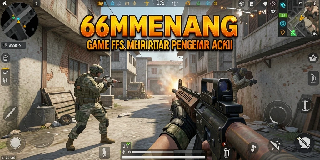 Tangkapan layar menunjukkan aksi seru dalam game FPS 66MENANG.