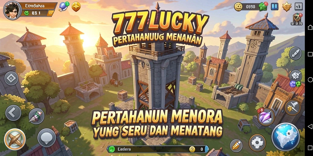 Tampilan layar pengambilan keputusan dalam permainan Tower Defense 777LUCKY.