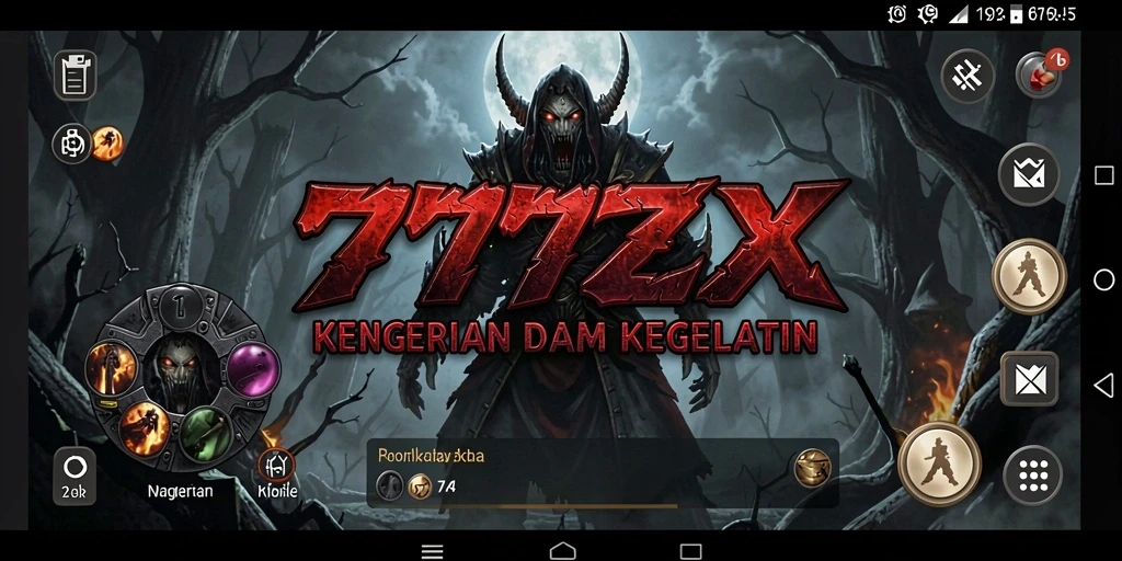 Tampilan gameplay menakutkan di dalam 777ZX yang menegangkan.