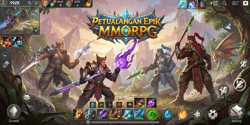 Tampilan gameplay seru di dunia 99ZK dengan karakter yang unik.