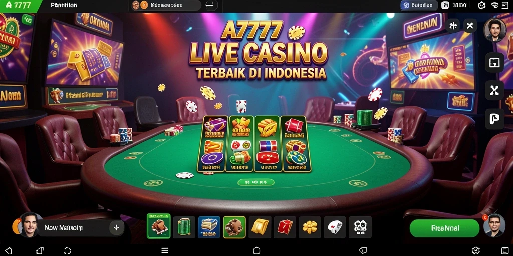 Tampilan menegangkan dari permainan Live Casino A7777 dengan dealer profesional.