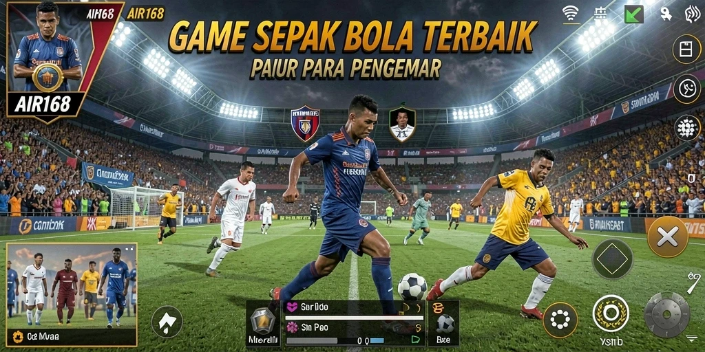Tampilan menarik dari gameplay <strong>AIR168</strong> yang menunjukkan aksi sepak bola yang dinamis.