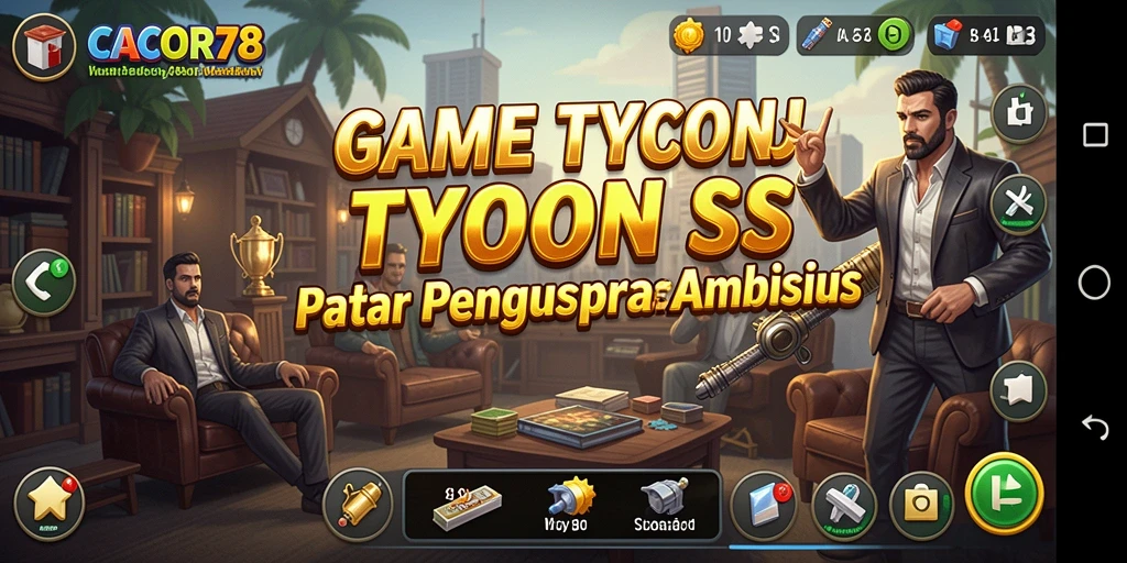Tampilan permainan CACOR78 yang menunjukkan aksi manajemen bisnis yang seru.