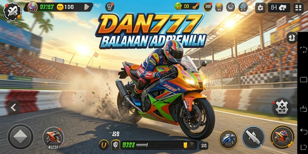 Gameplay seru balapan motor di trek yang menantang.