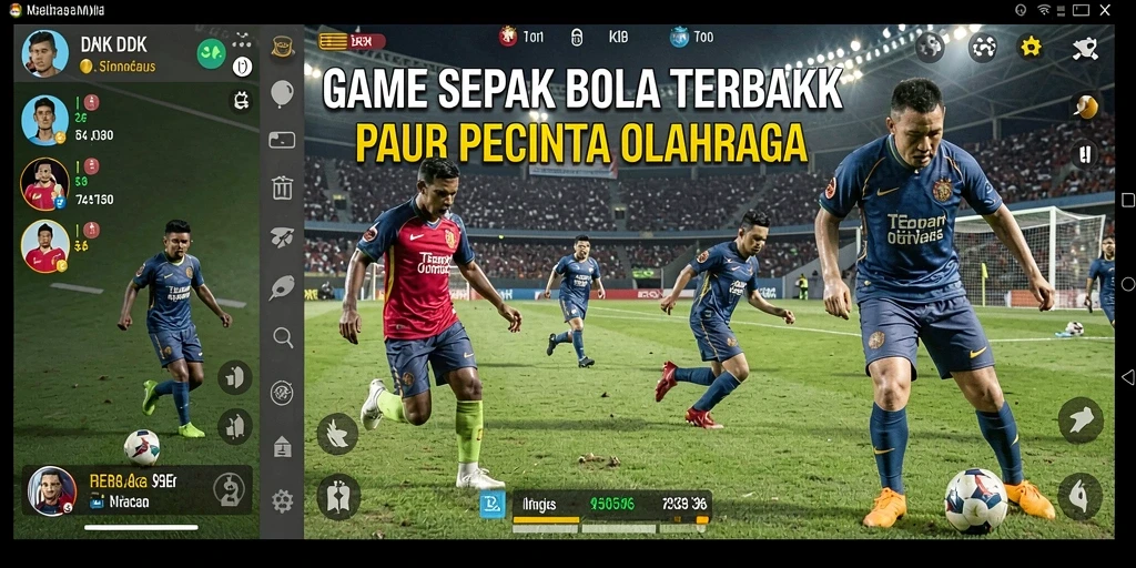 Tampilan gameplay DKK yang mengesankan saat pertandingan sepak bola.