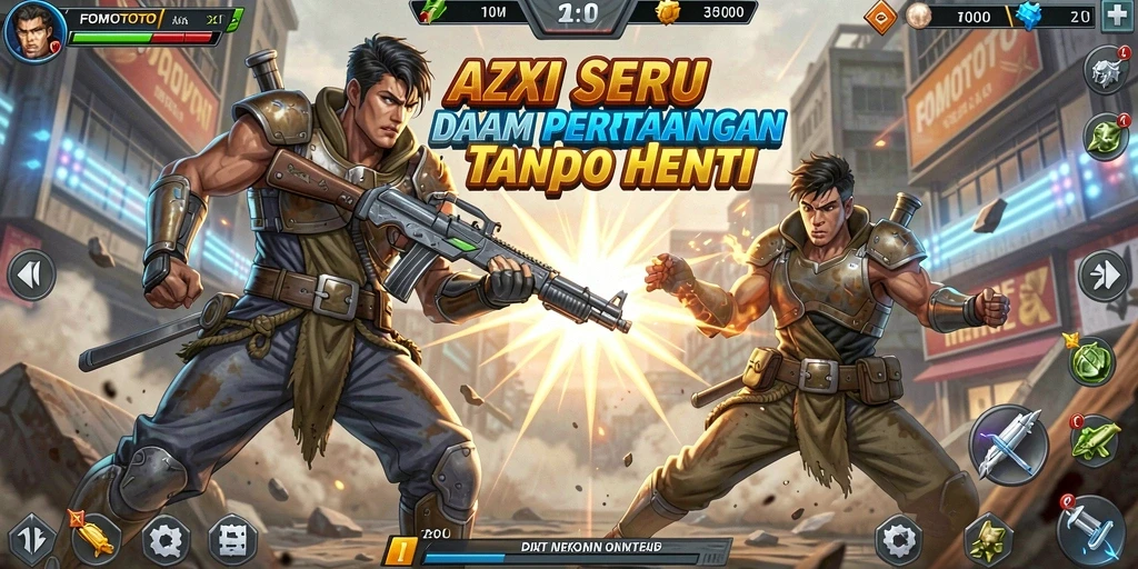 Tangkapan layar menampilkan aksi seru dalam gameplay FOMOTOTO.