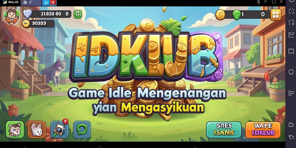 Screenshot gameplay IDKLUB yang menunjukkan klub yang sedang berkembang.