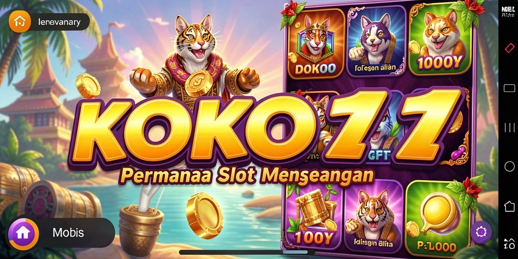 Screenshot gameplay KOKO11 menampilkan gulungan berputar dengan simbol-simbol menarik.