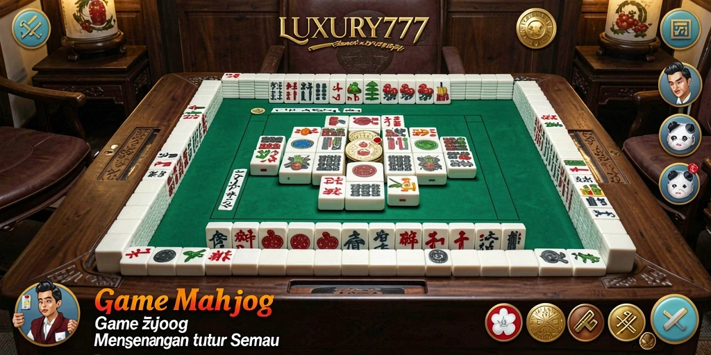 Screenshot gameplay LUXURY777 yang menampilkan momen seru bermain Mahjong.
