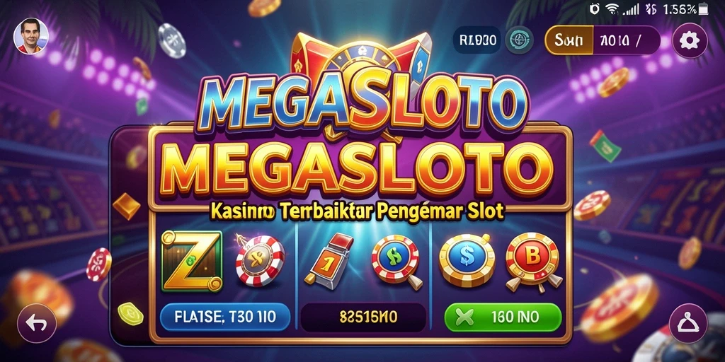 Tangkapan layar MEGASLOTO yang menampilkan pengalaman permainan slot yang menarik.