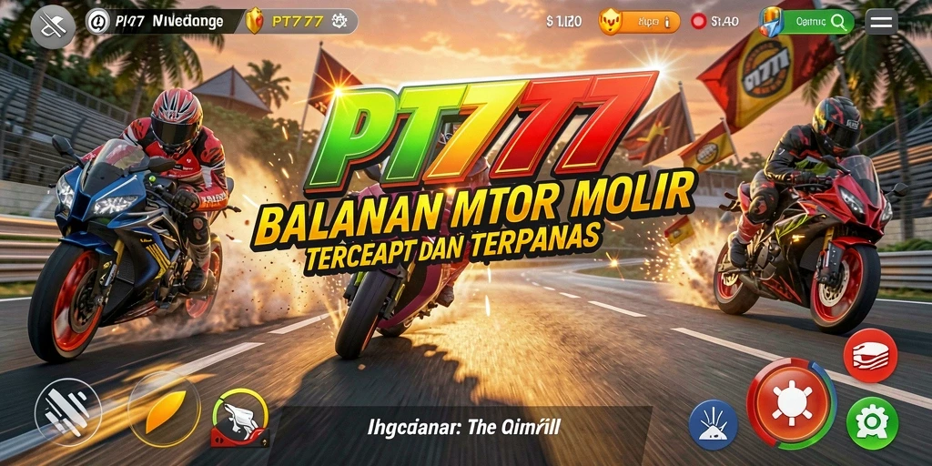 Tampilan gameplay menegangkan dari balapan motor di PT777.