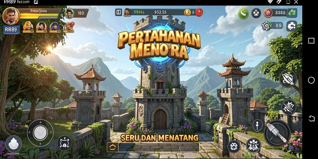 Tampilan gameplay menarik dari RR89 menunjukkan strategi Tower Defense yang mendebarkan.