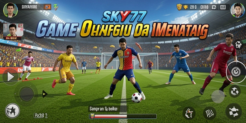 Tangkapan layar dari gameplay SKY77 dengan aksi olahraga yang seru.