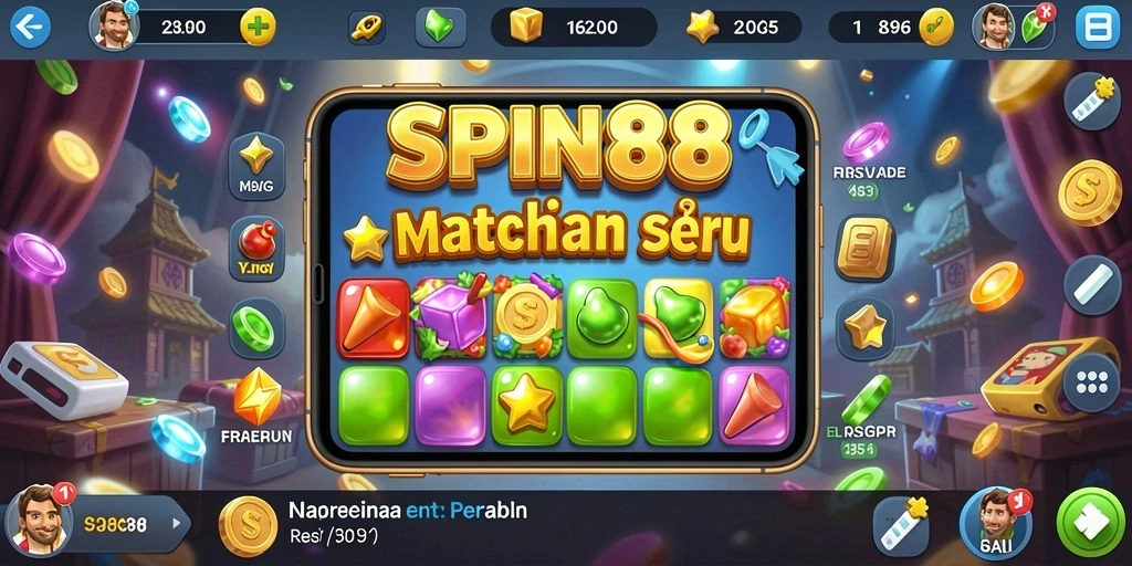 Tampilan gameplay SPIN88 yang seru dan berwarna-warni.