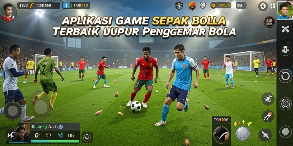 Tampilan gameplay TKP188 yang mendebarkan di lapangan sepak bola.