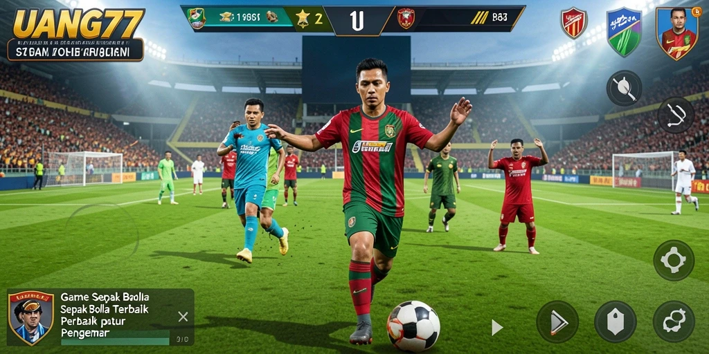 Gameplay UANG77 dengan aksi sepak bola mendebarkan.