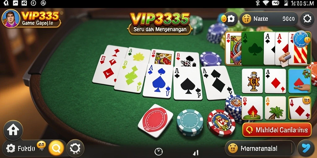 Screenshot gameplay VIP333 menampilkan suasana seru permainan Gaple.