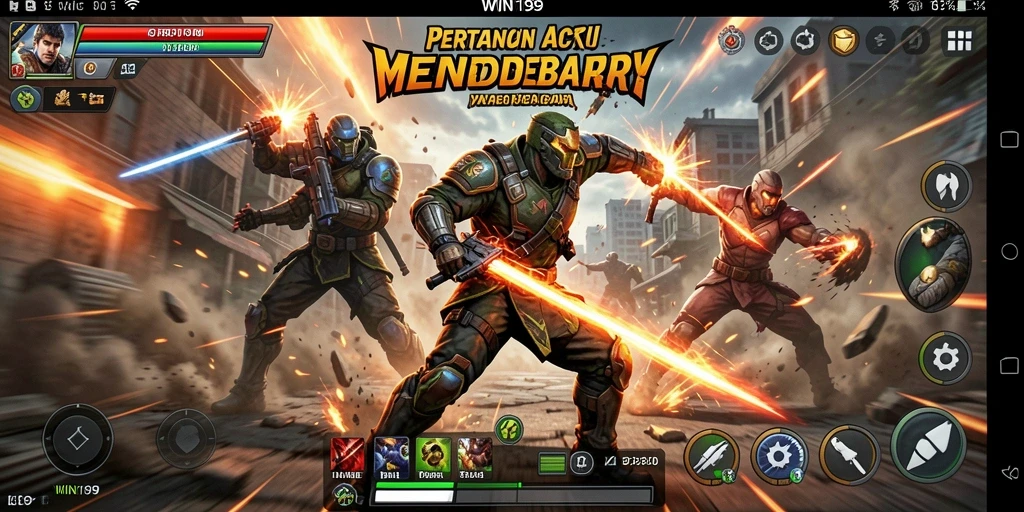 Tampilan gameplay dramatis dari <strong>WIN199</strong> dengan pertarungan yang intens dan mendebarkan.